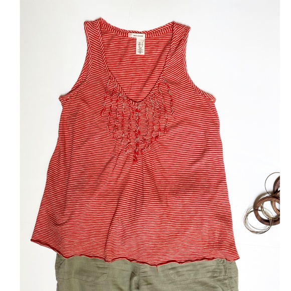 SzSm / DKNY Striped Tank with Ruffles - Picture 4 of 13